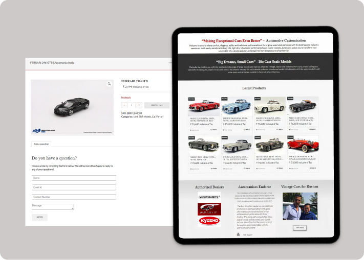 Scale Model e-commerce website